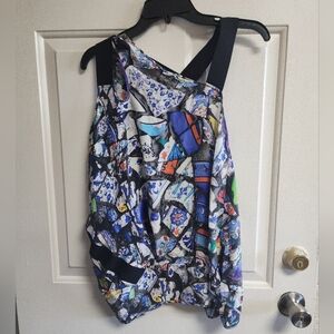 Zero + Maria Cornejo 6 Silk Printed Tunic Blouse